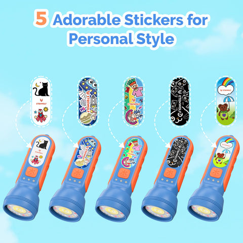 ETENWOLF L1 sticker pack for kids to customize their flashlight.