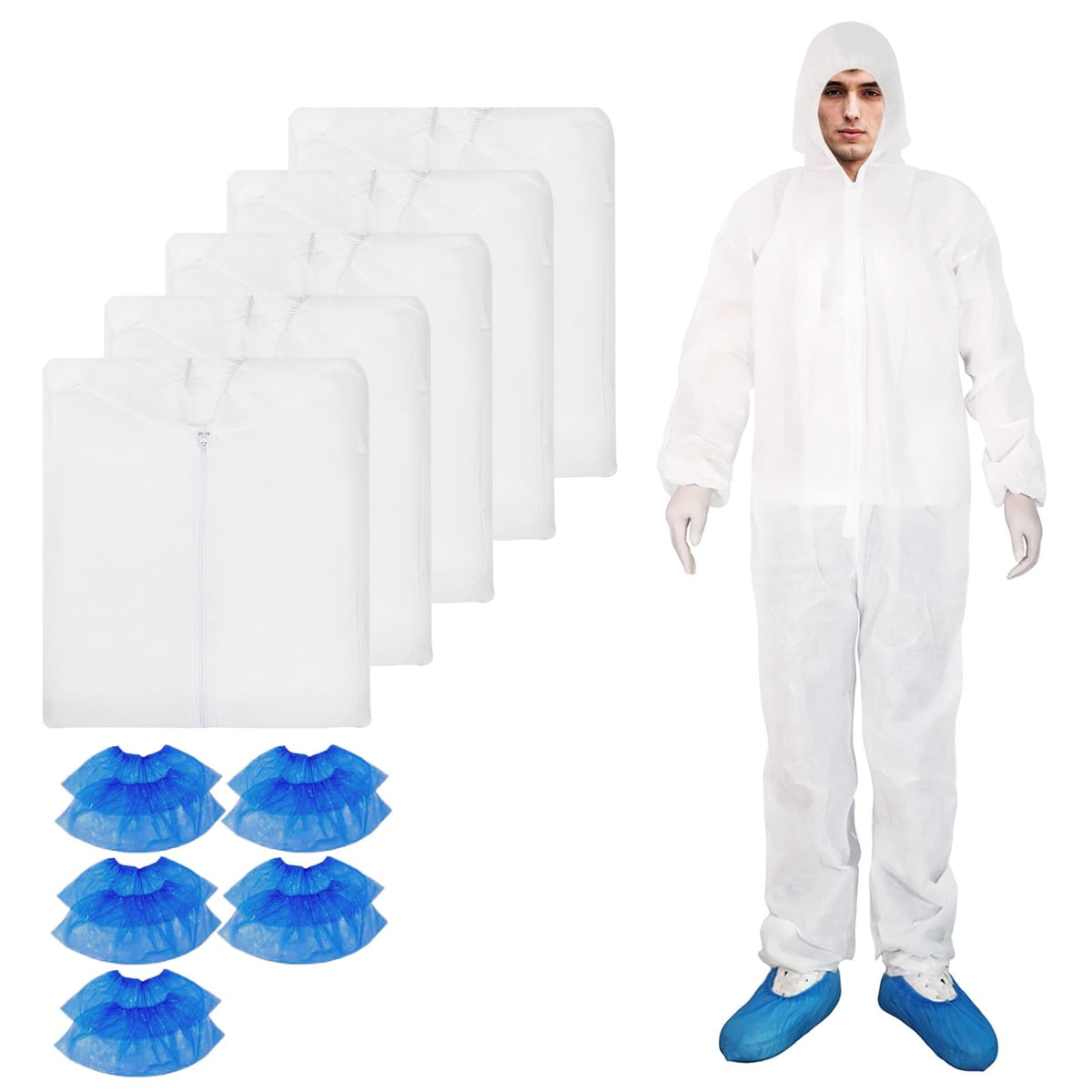 ETERNA Hazmat coveralls with hood offer breathable protection against dust and splashes.