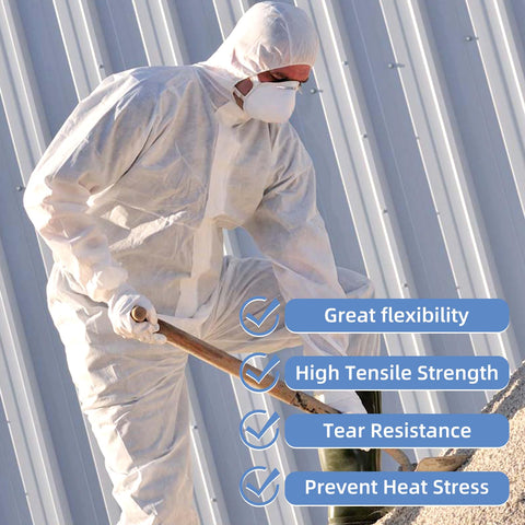 ETerna hazmat suits front zipper detail enables easy donning and doffing