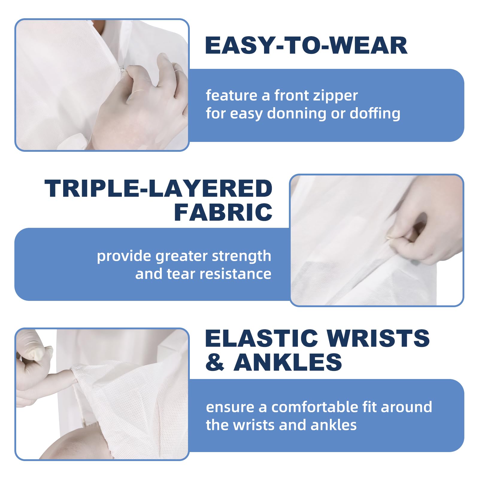 ETerna hazmat suits included shoe covers for complete workspace protection