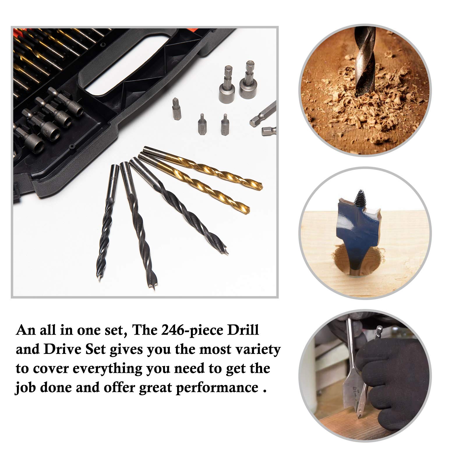 Masonry drill bits from the ETERNA kit ready for brick and concrete work