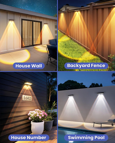 Etetale fence lights in three colors set the mood for outdoor gatherings