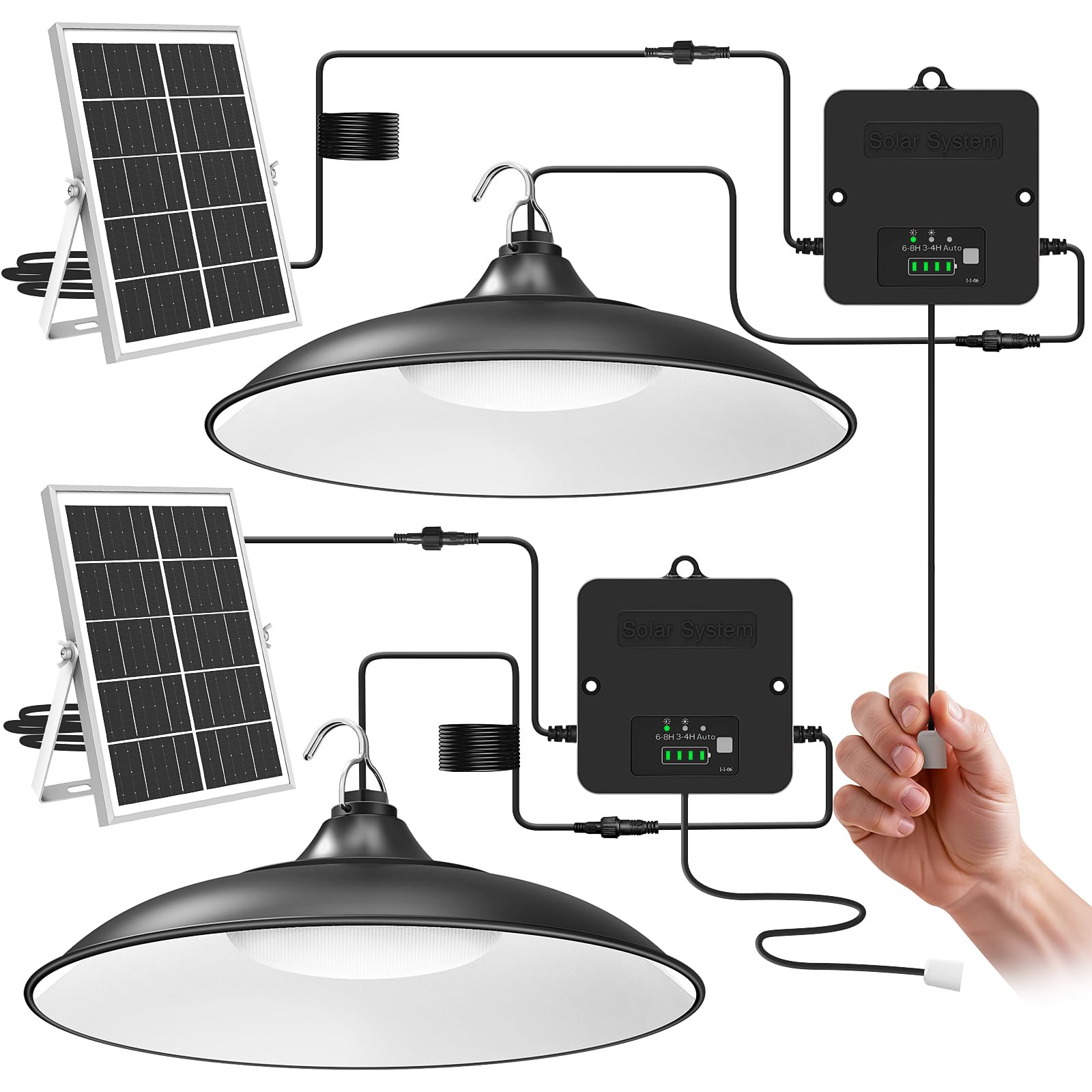 Etetale solar shed light panel view shows efficient solar charging and even illumination