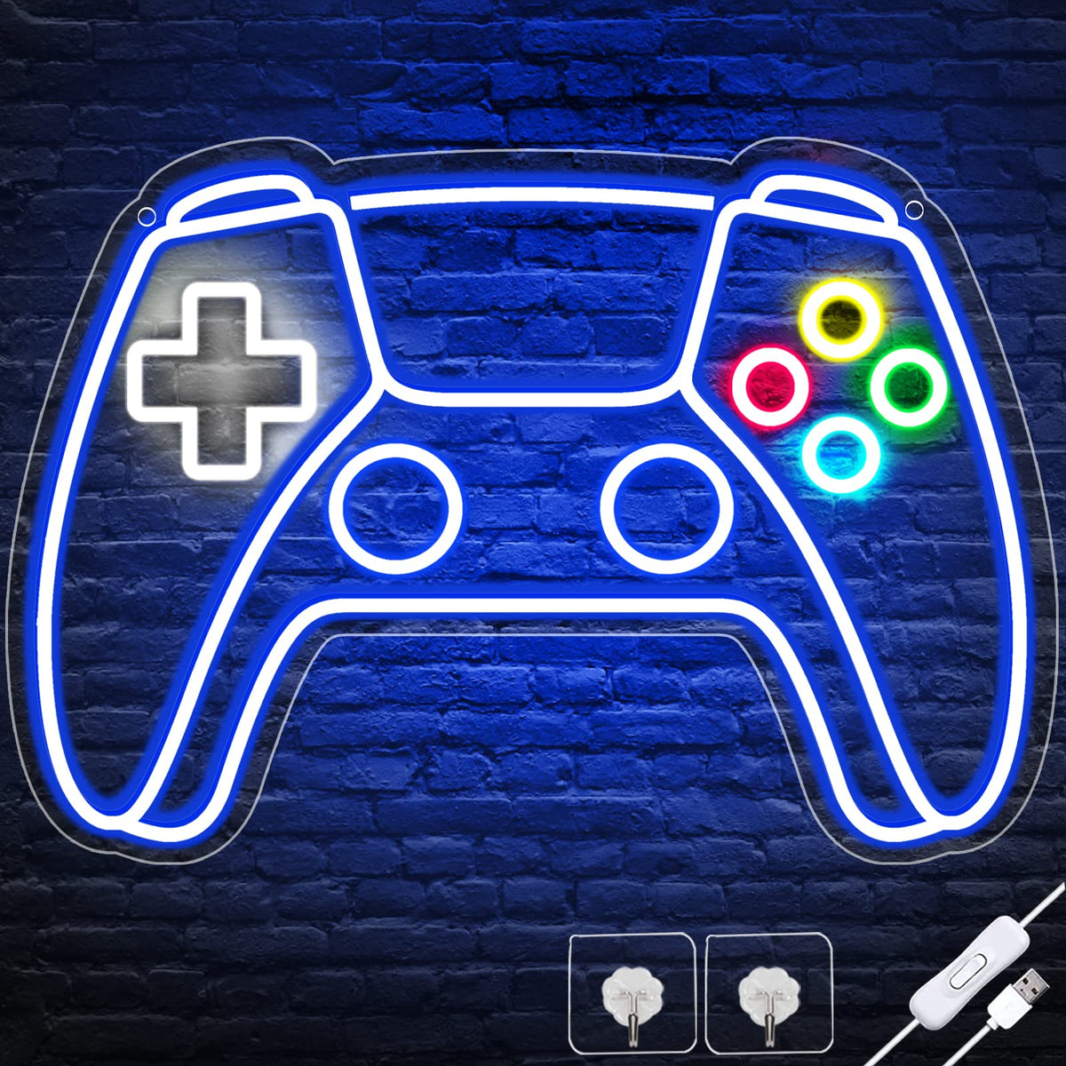 Ethereal Lomoer gamer neon sign gamepad on wall for immersive ambiance