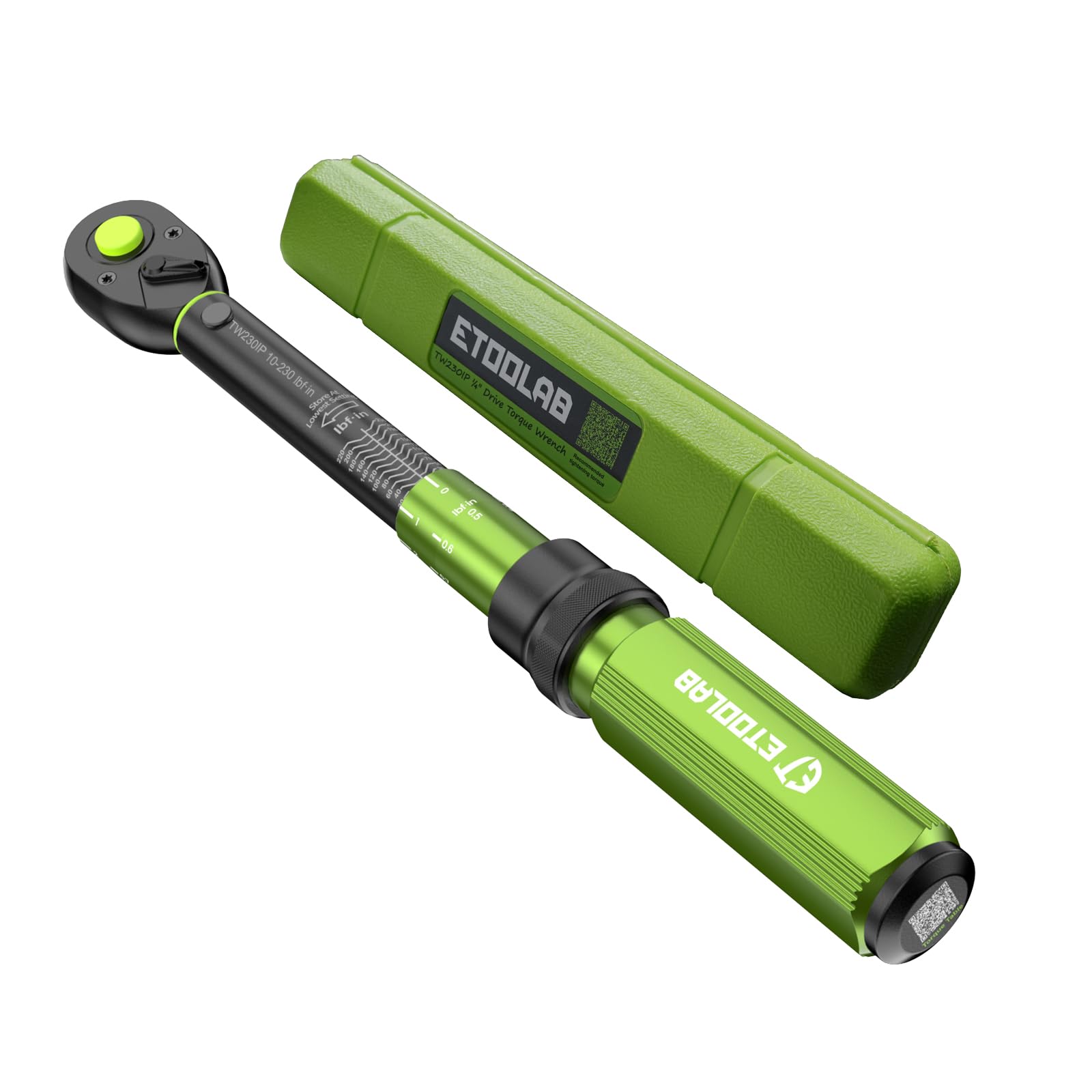 etoolab one-quarter drive torque wrench in a compact case for on-the-go MTB maintenance.