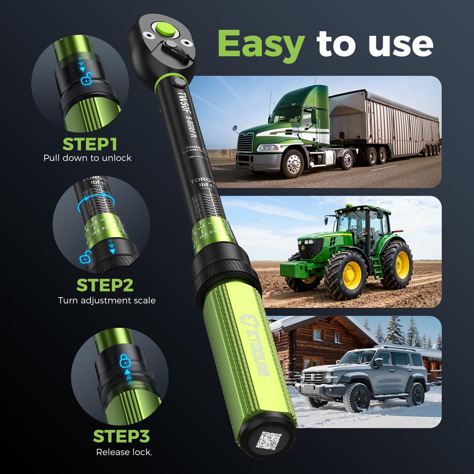 Ettoolab torque wrench military-grade steel body resists wear and rust over time