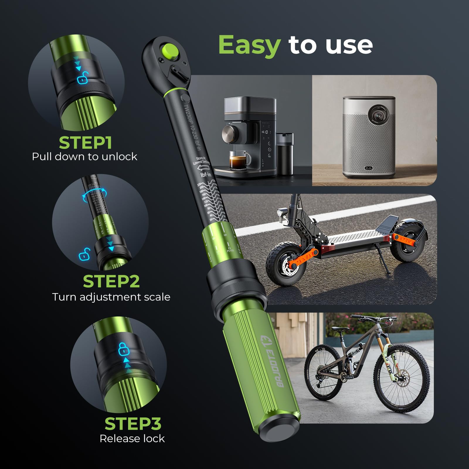 etoolab torque wrench with precision scale and laser engraving for quick torque checks.