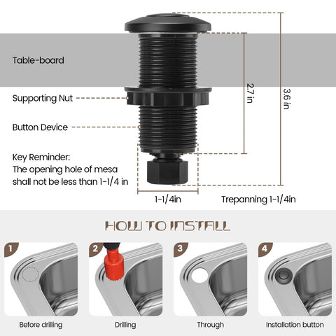 Etoolcity stainless-steel push-button 3.6 inches long improves reach.