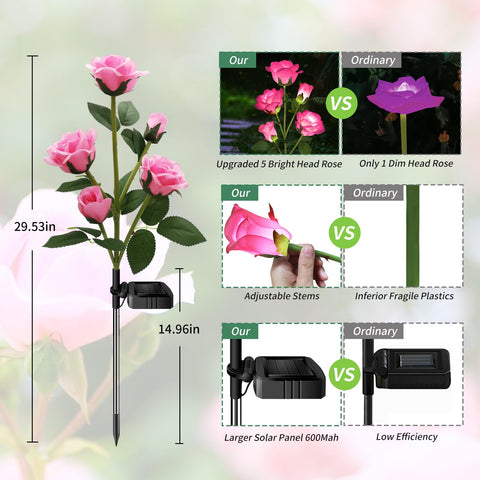 Etre Jeune pink rose outdoor lights add a warm, romantic glow to patios.