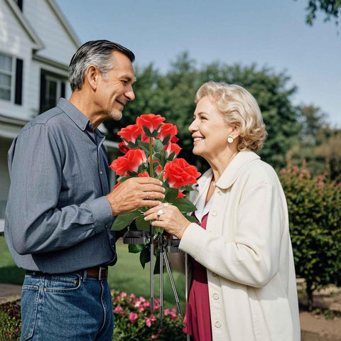 Etre Jeune solar rose lights decorate gardens with romantic charm.