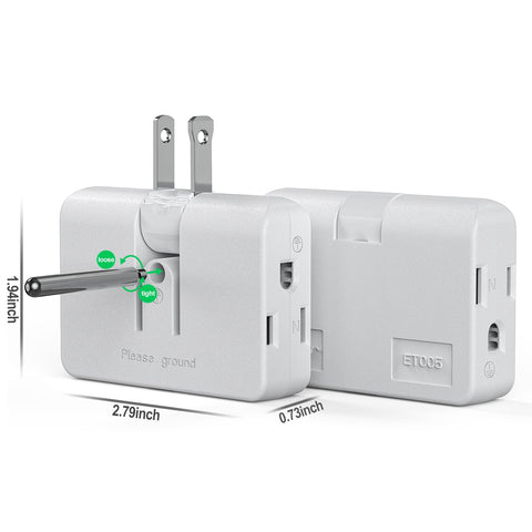 ETwinCoo polarized grounding converter flat plug for safer connections in busy home environments.