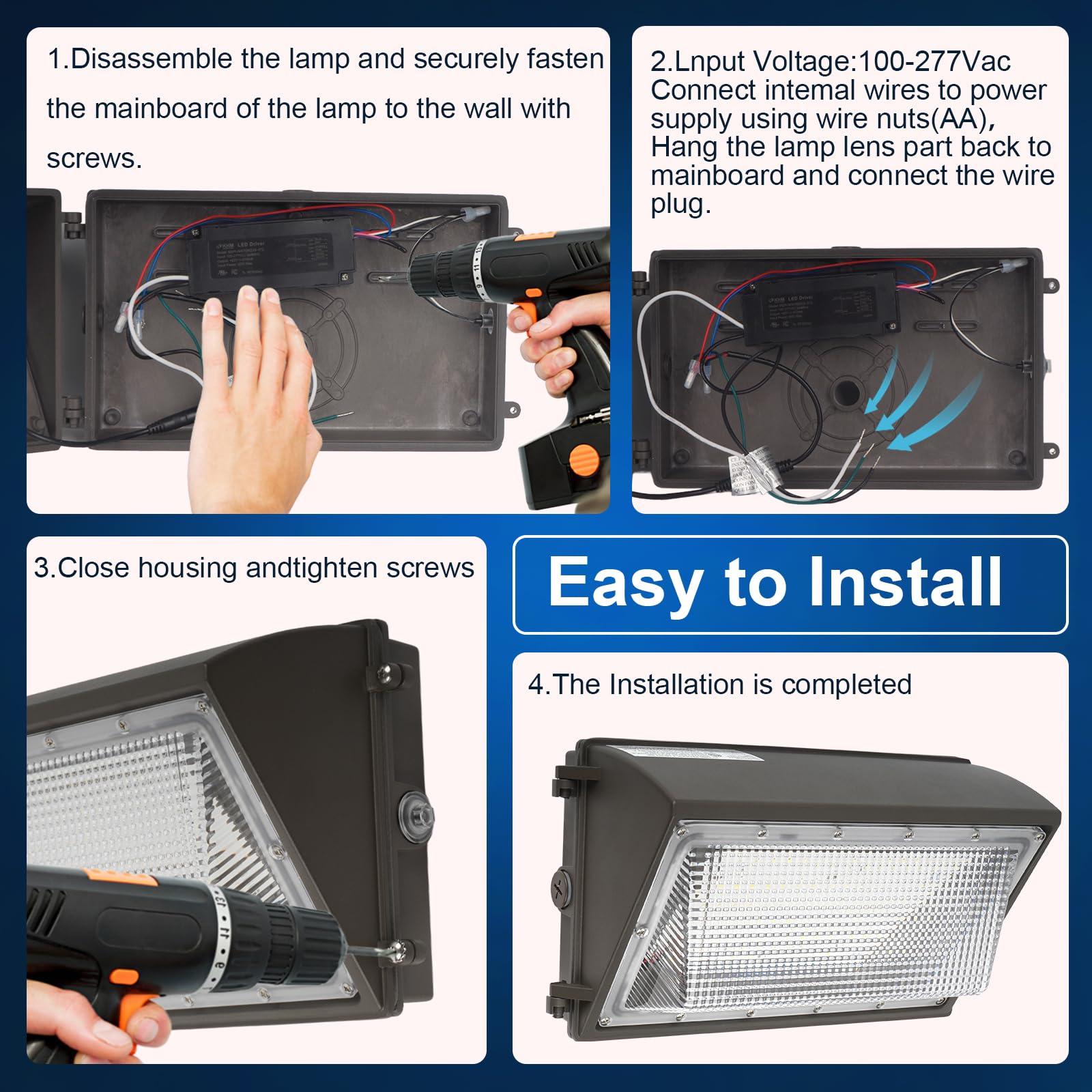 EUANTLLD built-in driver with UL/FCC certification ensures safe operation.