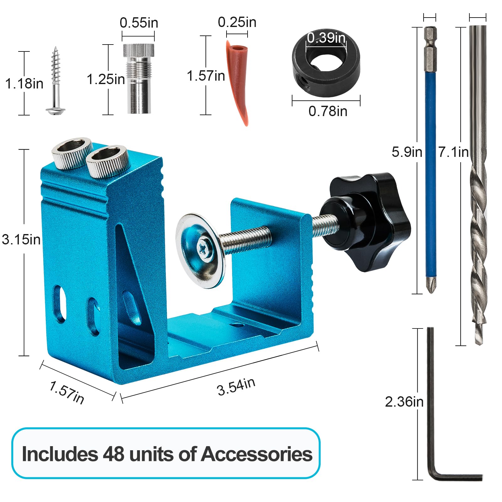 EUASOO pocket hole jig kit clamp system enables quick, secure workholding