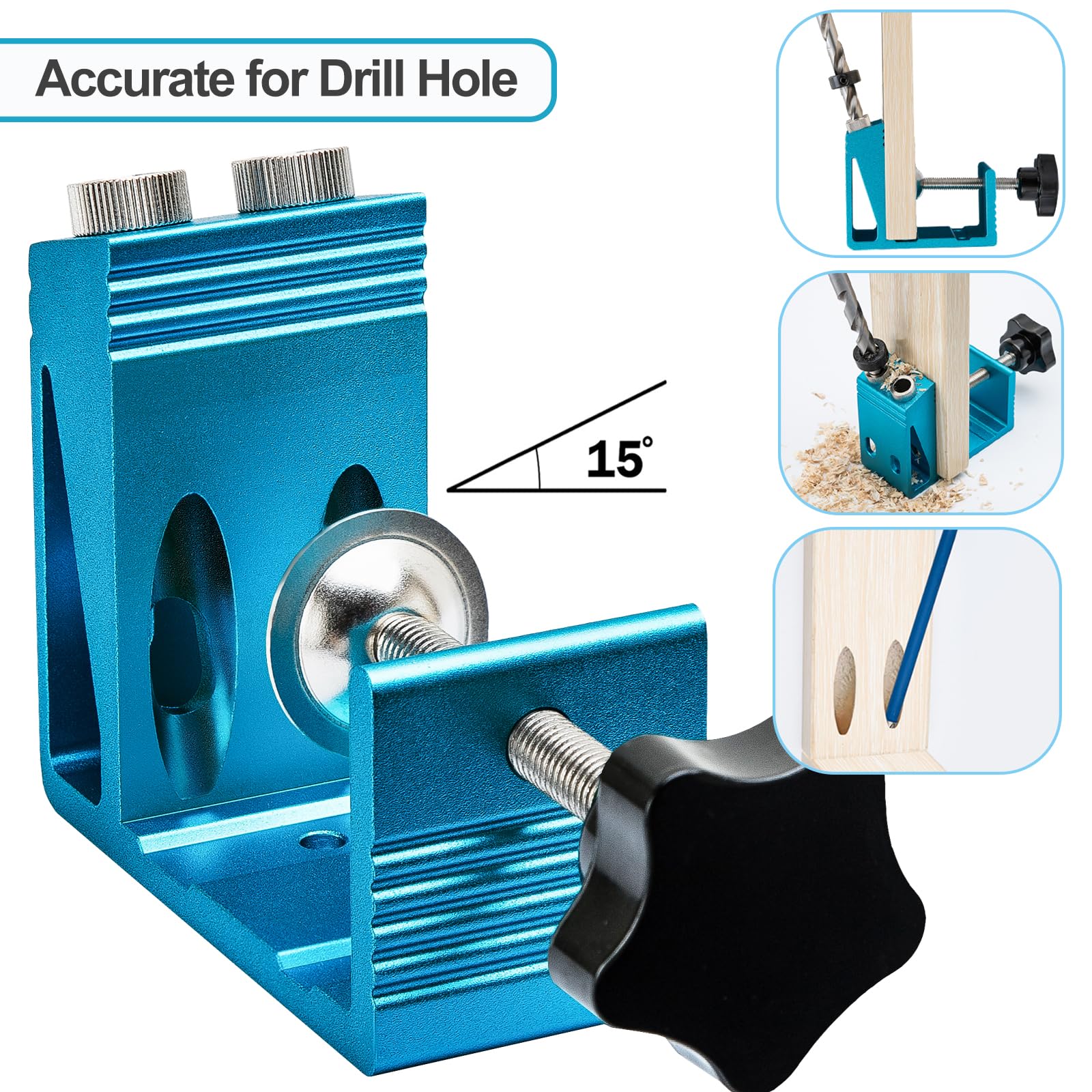 EUASOO pocket hole jig kit DIY woodworking for precise joints on various woods