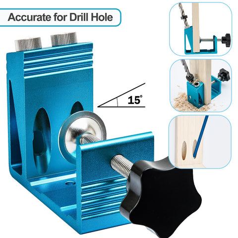EUASOO pocket hole jig kit DIY woodworking for precise joints on various woods