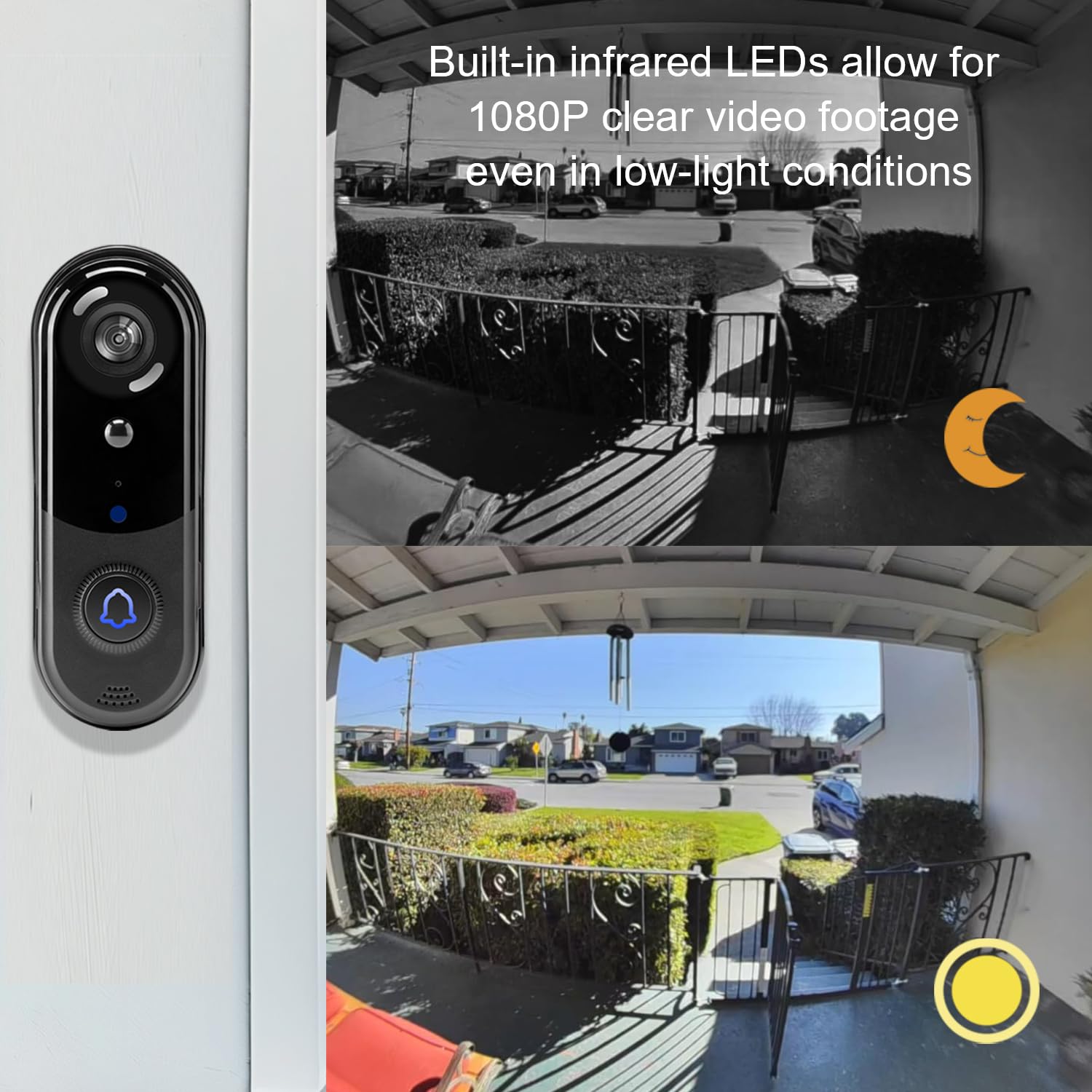 Eudic 2K night vision enables clear footage after dark.