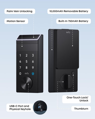 eufy FamiLock E34 palm vein scan in action for quick access