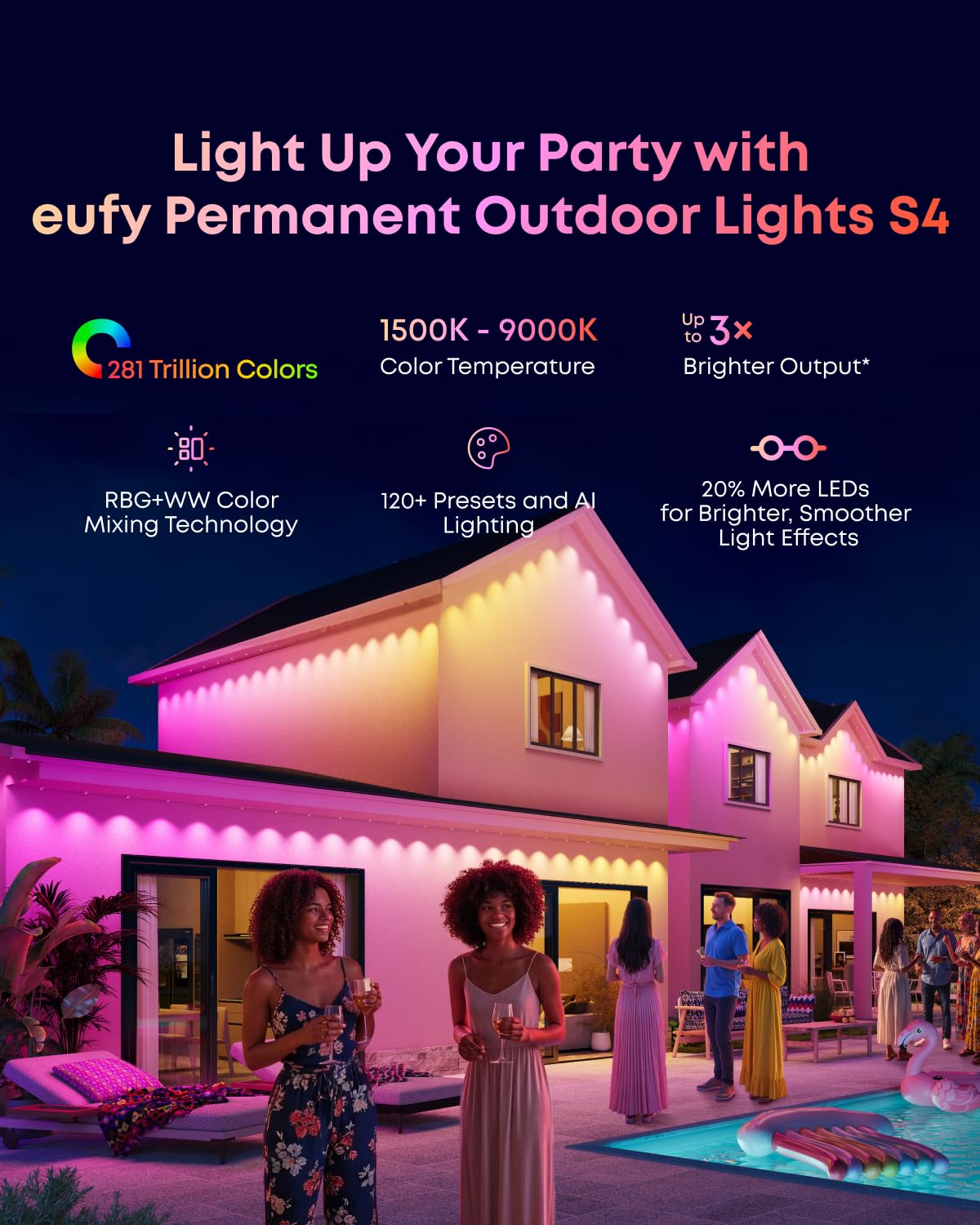 eufy S4 cuttable design routing along roof edge for flexible installation