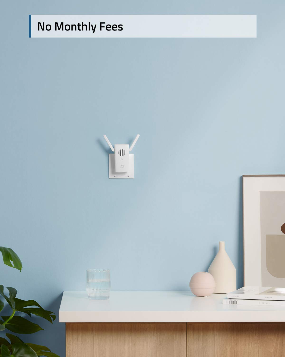 eufy Security C210 side view highlighting sleek, wire-free installation for quick entryway upgrade.