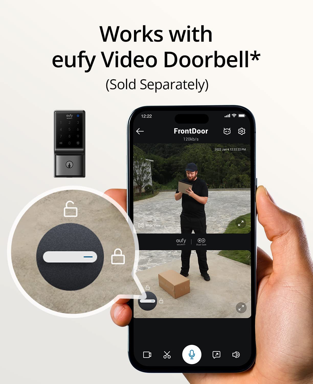 eufy Security Smart Lock C210 alarm notification example for tamper alerts.