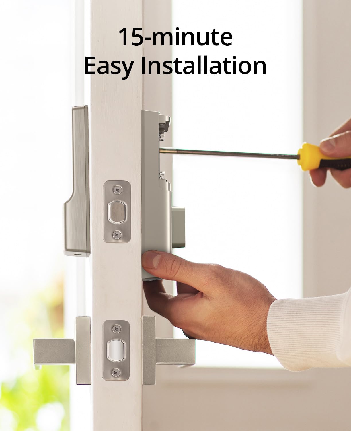eufy Security C210 installation step on a standard deadbolt