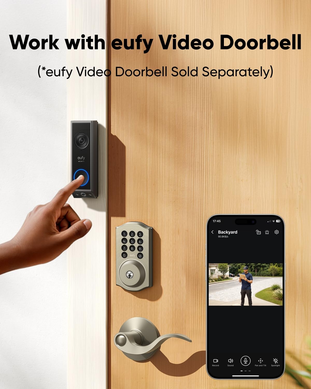 eufy Security Smart Lock C30 battery compartment and low-battery indicator.