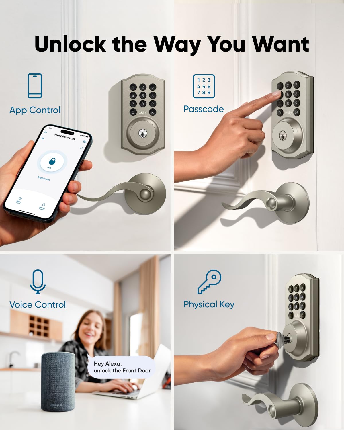 eufy Security Smart Lock C30 DIY installation guide illustration for easy setup.