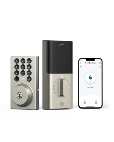 eufy Security Smart Lock C30 front door installation close‑up for easy setup and keyless access.