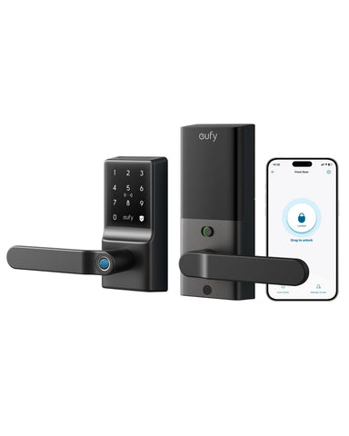 eufy Security Smart Lock C33 with handle and fingerprint sensor for quick access