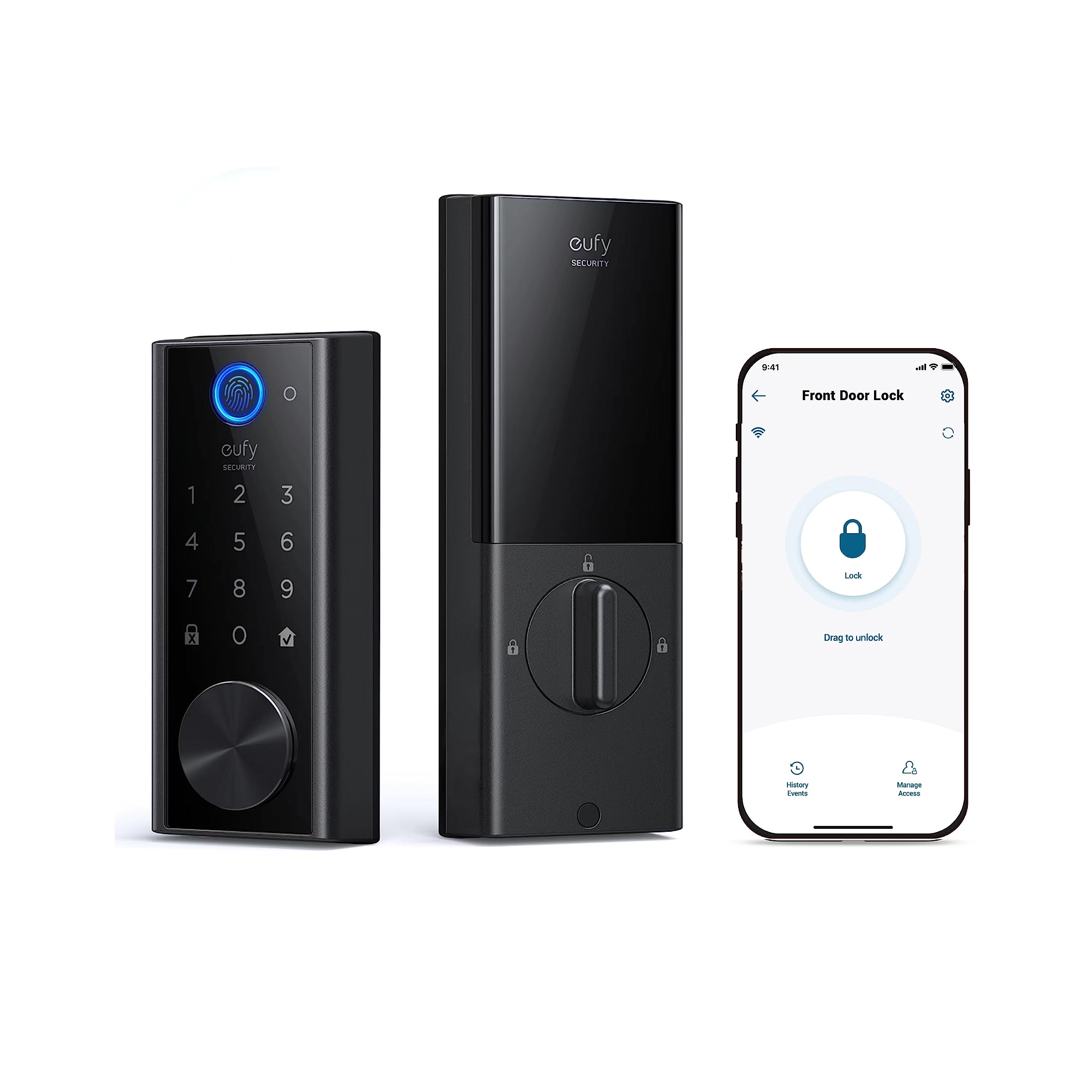 eufy Security S230 front door fingerprint lock enables keyless entry and enhanced home security.