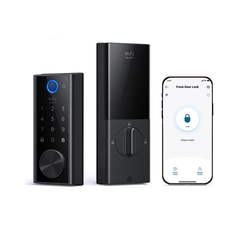 eufy Security S230 front door fingerprint lock enables keyless entry and enhanced home security.