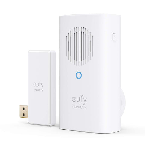 eufy Security Video Doorbell Add-on Chime at front door demonstrates synchronized alerts