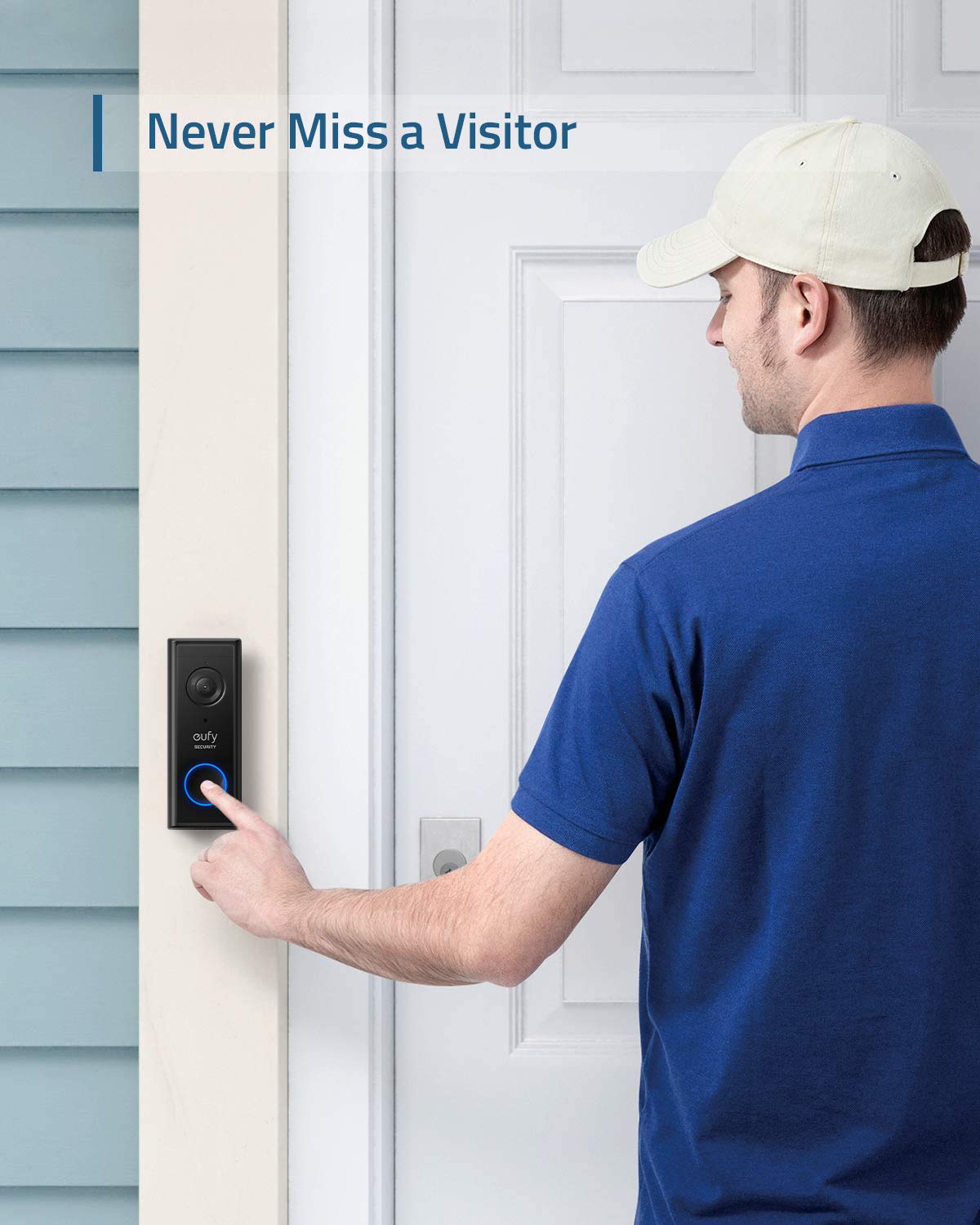eufy Security Video Doorbell Add-on Chime packaging shows compatibility with HomeBase 2