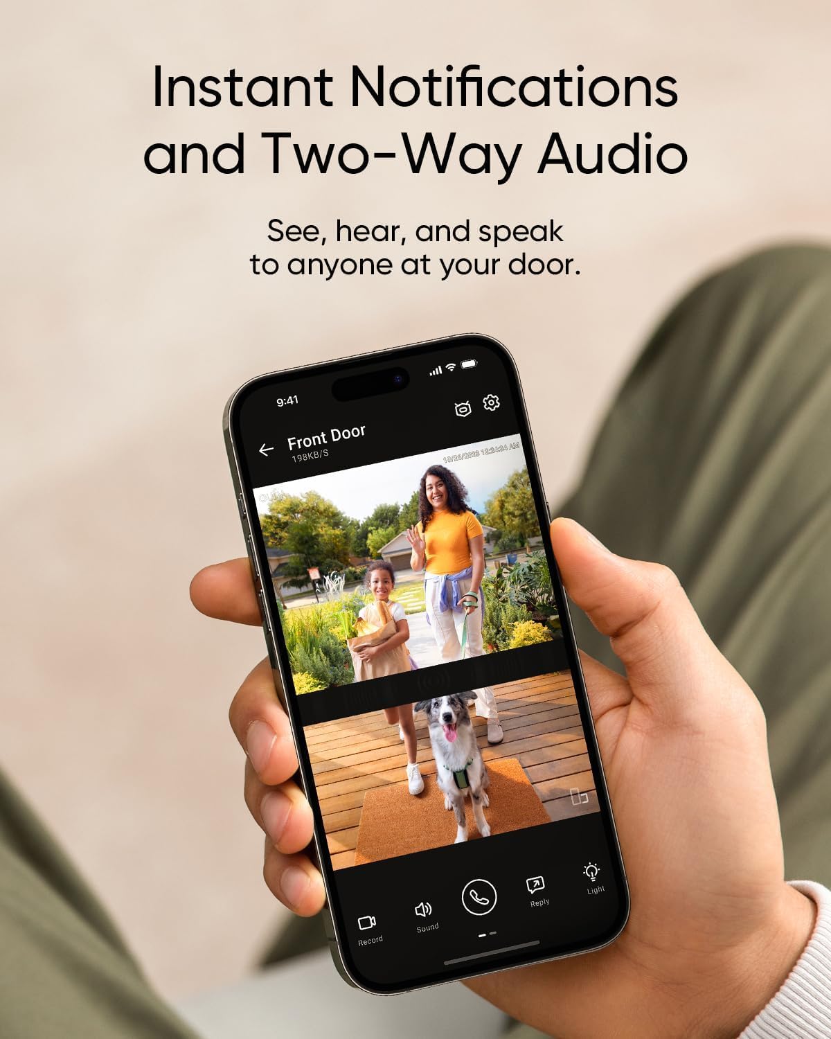eufy Security Video Doorbell E340 side view highlights quick-release battery for easy upkeep