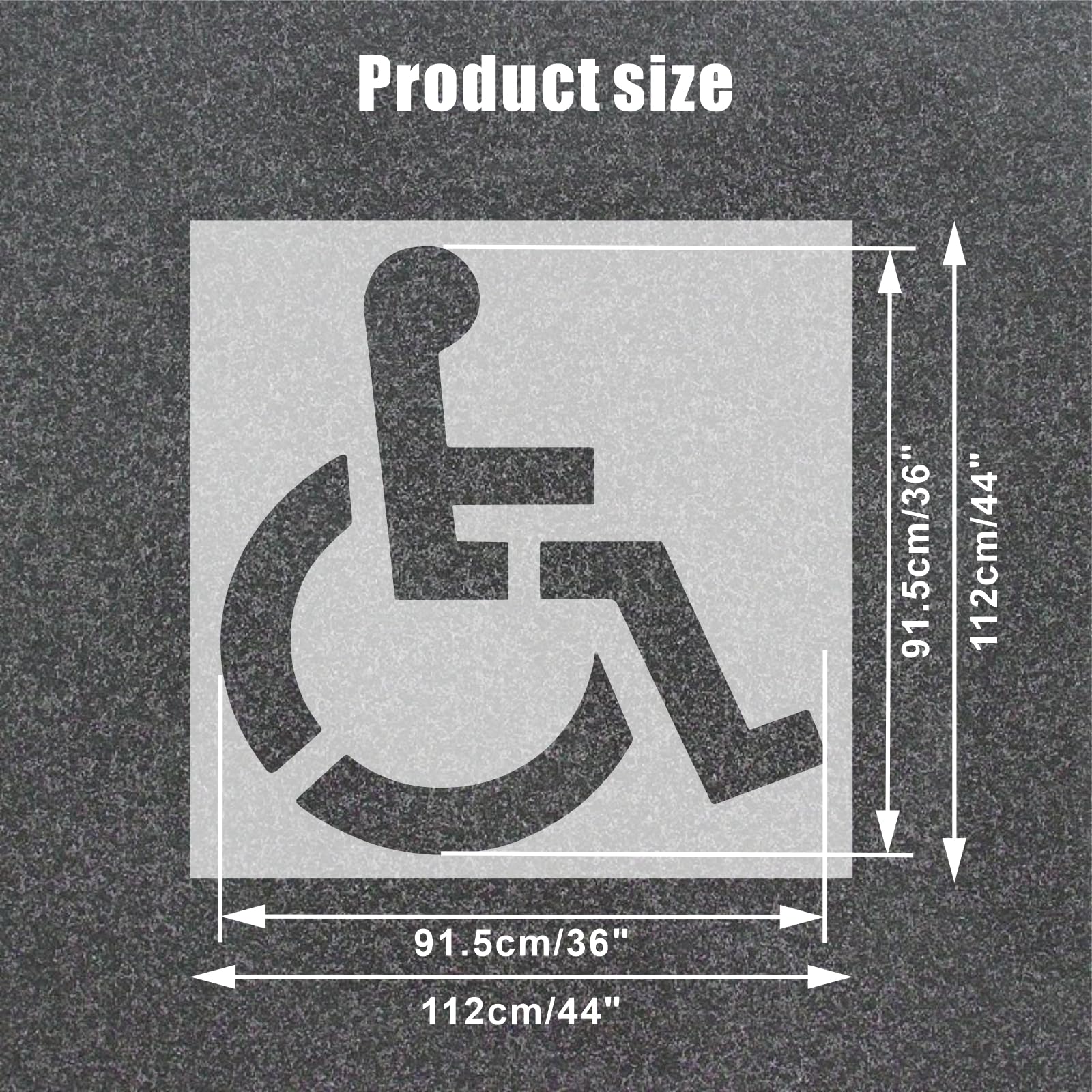 Eunika 36x36 ada symbol stencil ensures accurate disabled parking marking
