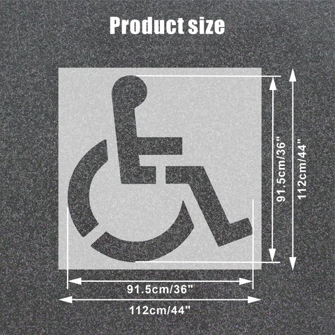 Eunika 36x36 ada symbol stencil ensures accurate disabled parking marking