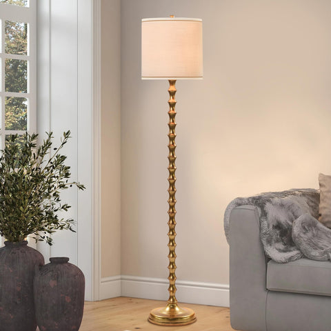 EUO 64.5-inch gold floor lamp base detail showing weighted stability