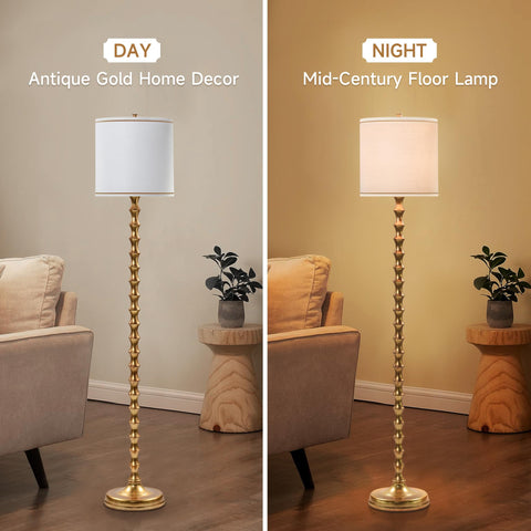 EUO gold floor lamp stand with antique brass body for vintage decor