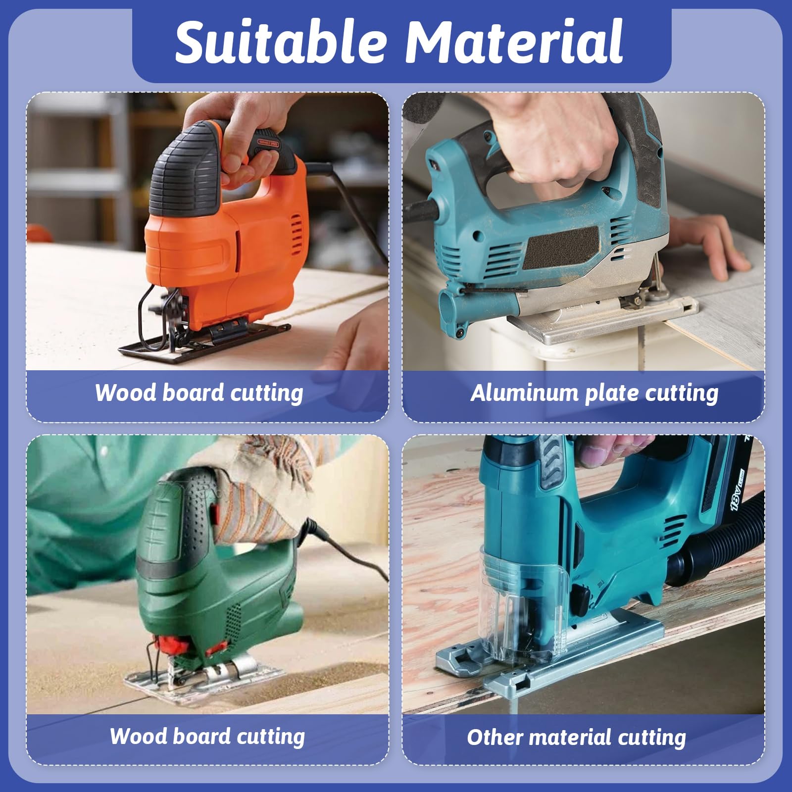 EupHHonycs wood, metal, and plastics blades deliver clean, precise cuts on varied materials