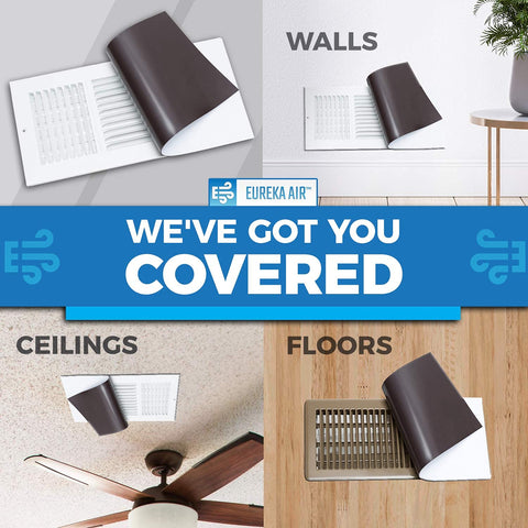 Eureka Air vent cover on floor register demonstrates secure magnetic hold