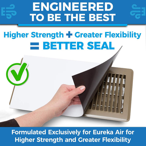 Eureka Air vent cover on wall register shows easy magnetic attachment