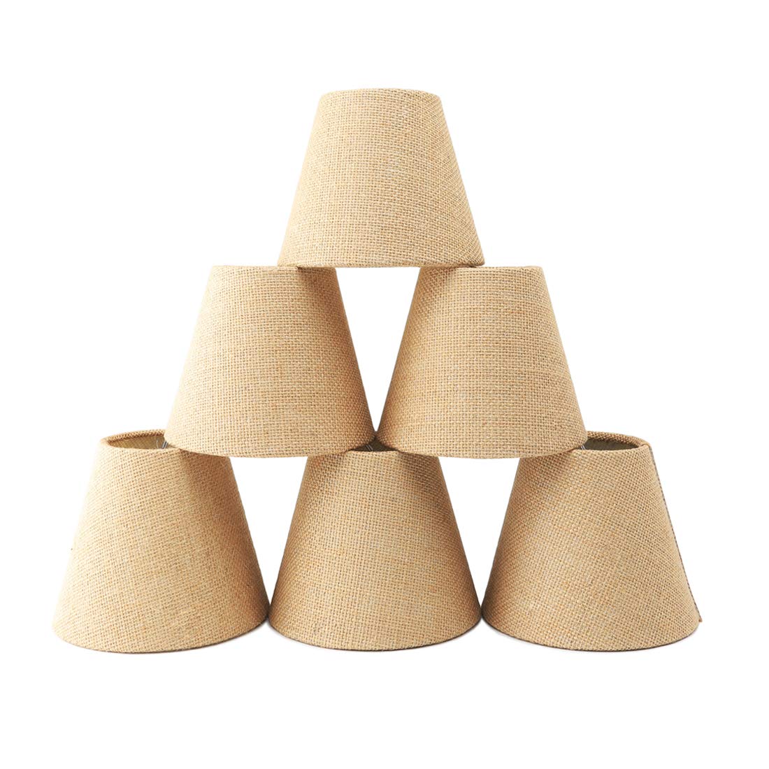Eurus Home clip-on burlap lamp shade 3x6x5 adds farmhouse charm