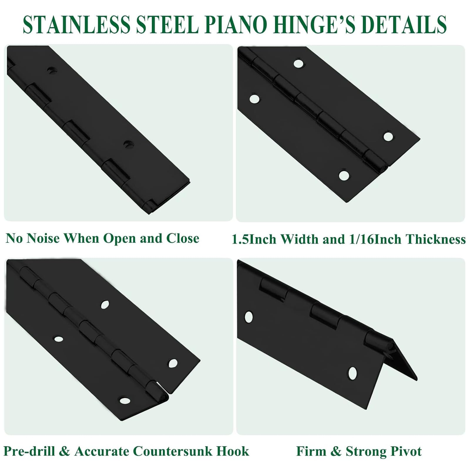 EVANCENT 16-inch hinge on bed frame showcases durable stainless steel