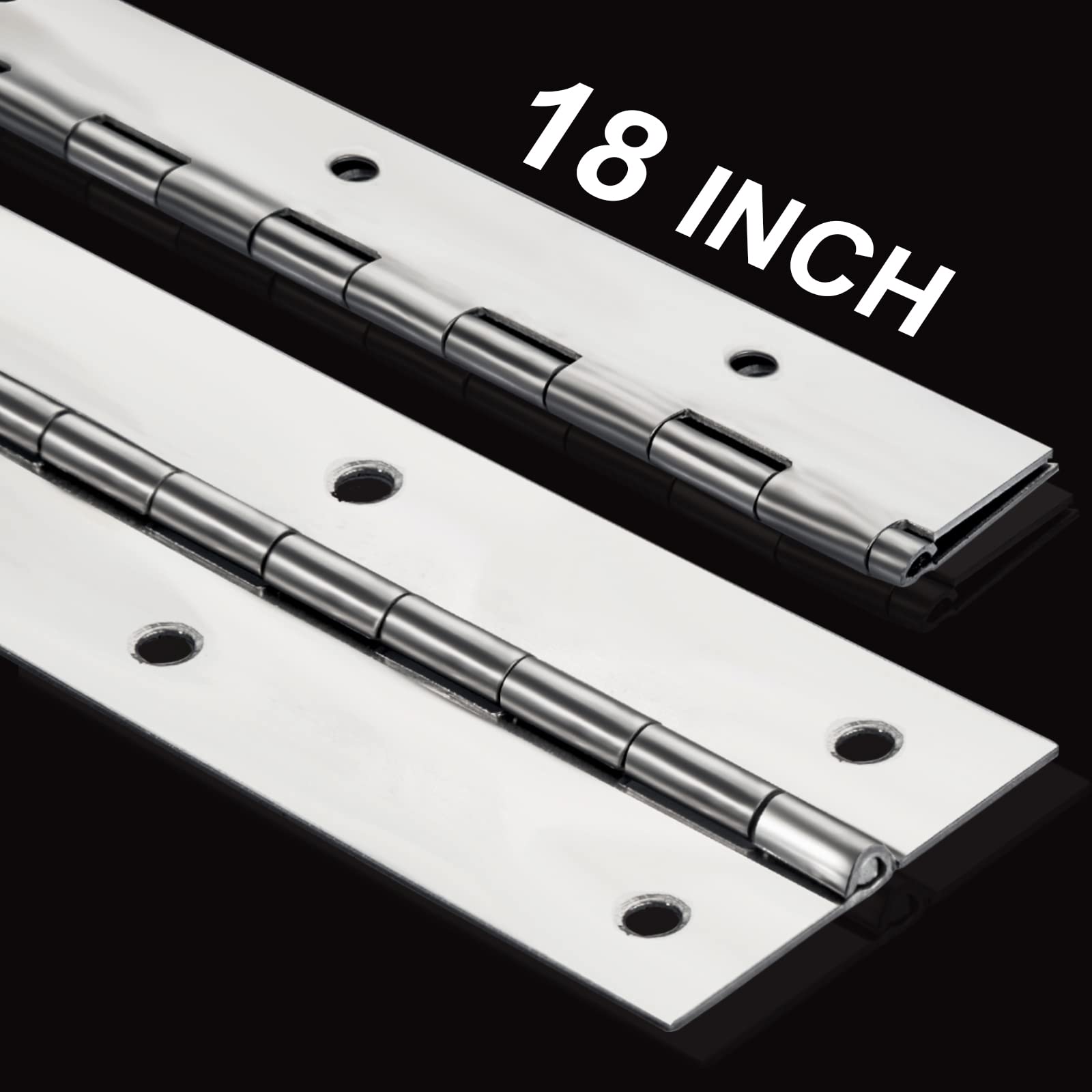 EVANCENT 2Pack heavy-duty piano hinge 18-inch long for sturdy cabinet doors.
