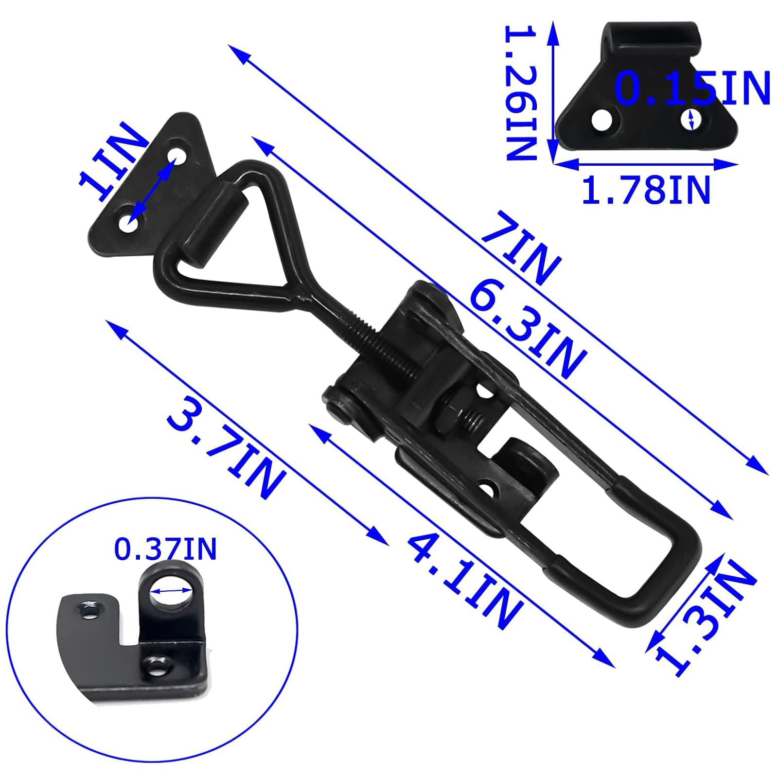 EVANCENT metal draw latch shows quick release for jigs and tool boxes.