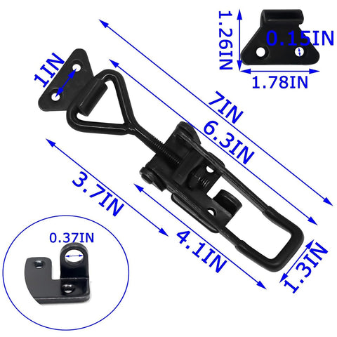 EVANCENT metal draw latch shows quick release for jigs and tool boxes.