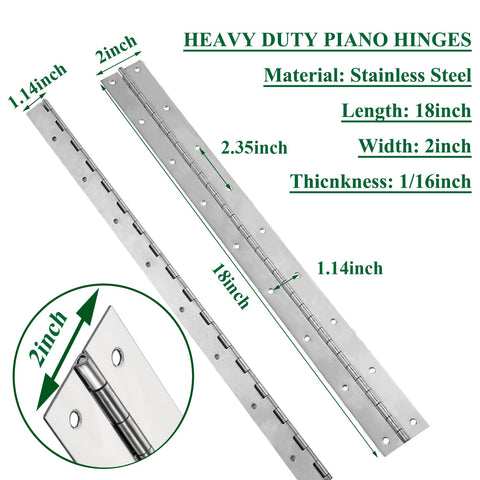 EVANCENT 2-inch open width hinge with holes supports heavy lids.