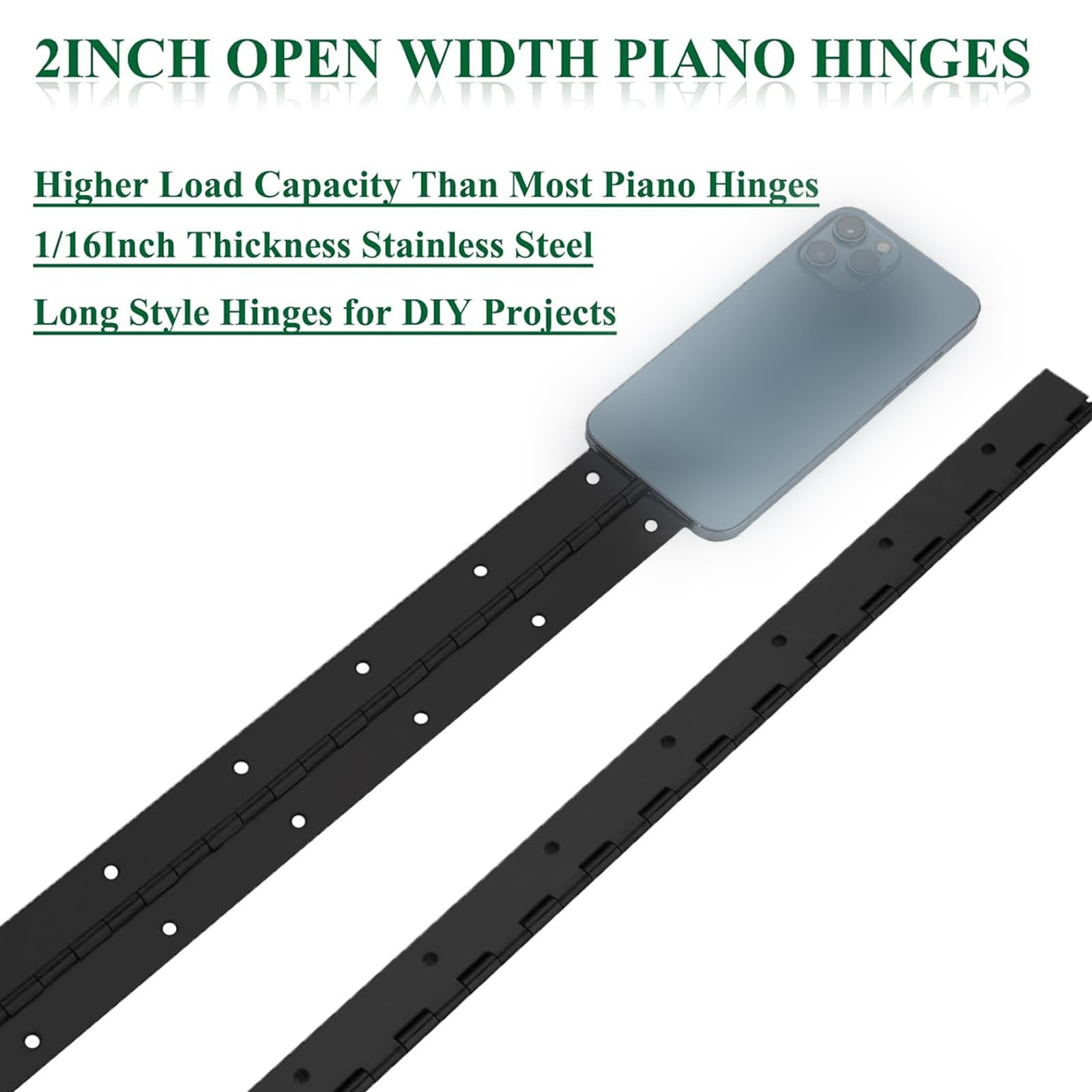 EVANCENT piano hinge for toy box with hidden lid support