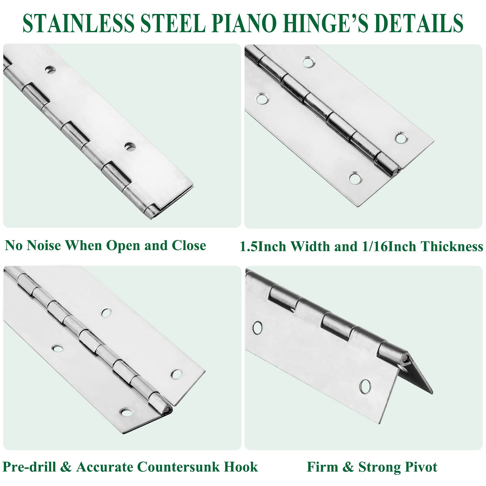EVANCENT stainless steel hinge with polished surface resists corrosion in furniture.