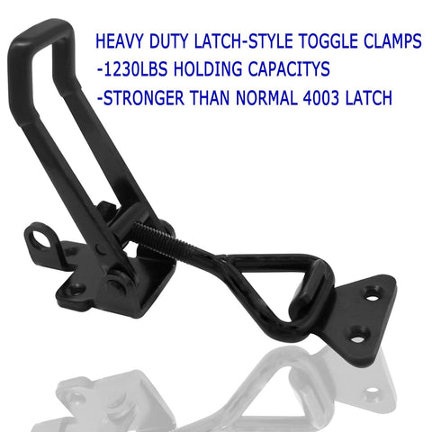 EVANCENT toggle latch with lock hook in action for smoker lid and cabinet doors.